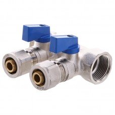 Колектор з кульовими кранами і фитингом Koer KR.1125-2 3/4"x2 ways (KR2835) Колектор з кульовими кранами і фитингом Koer KR.1125-2 3/4"x2 ways (KR2835)