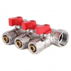 Коллектор с шаровыми кранами и фитингом Koer KR.1125-3 3/4”x3 ways (KR2836)