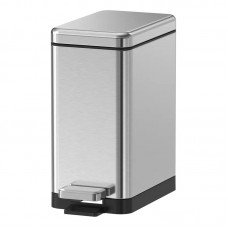 Відро для сміття з плавним закриттям прямокутне Koer TC-010210-02 10 л колір нержавійка (KR5597)