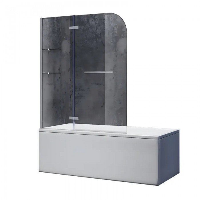 Шторки стеклянные на ванну Koer SR BS05-90x140-TR-01 прозрачное стекло Easy Clean 6мм, хром (KR5372 Шторки стеклянные на ванну Koer SR BS05-90x140-TR-01 прозрачное стекло Easy Clean 6мм, хром (KR5372