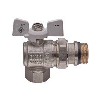 Кран шаровой с американкой Nolf classic NFC.983-08-3/4" FM ГШБ WHITE угловой "антипротечка" (NF3163