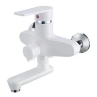 Смеситель для ванны PLAMIX OSCAR-008 EURO SET WHITE (со шлангом, лейкой и кронштейном) (PM0698)