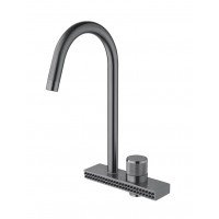 Смеситель для кухни Mixxus FOL-011 Graphite с функц. "водопад" из нерж. стали (MI6346)