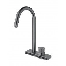 Смеситель для кухни Mixxus FOL-011 Graphite с функц. "водопад" из нерж. стали (MI6346)