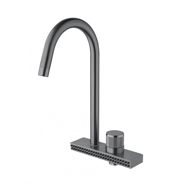 Смеситель для кухни Mixxus FOL-011 Graphite с функц. "водопад" из нерж. стали (MI6346)