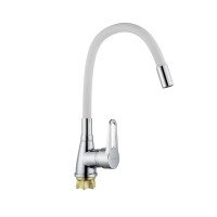 Смеситель для кухни с силиконовым изливом Champion Sop 014-045 (Nut) Refl.White (MI6362)