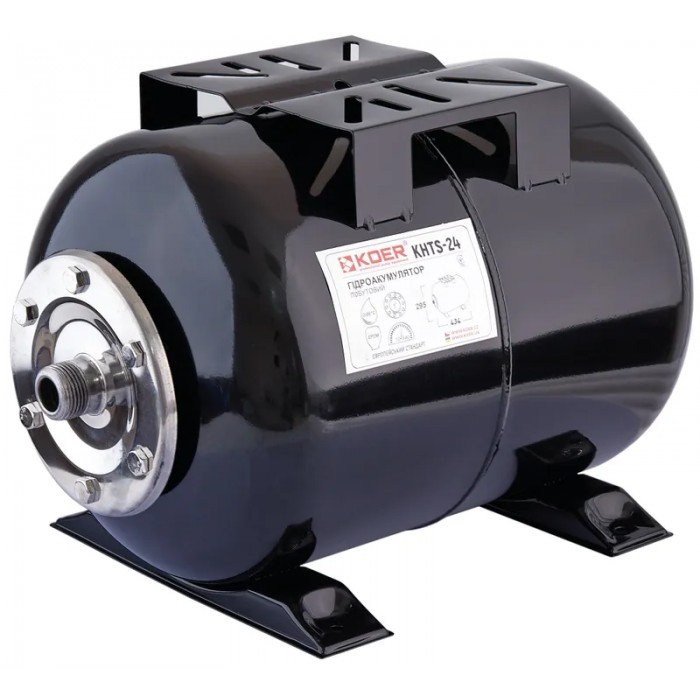 Гидроаккумулятор горизонтальный Koer KHTS-80 (80л, корпус-сталь 1,2 мм, фланец-нержавейка) (KP3147)