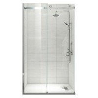 Дверь в нишу Koer SR SD01-140x200-TR-01 прозрачное стекло Easy Clean 8мм, хром (KR5380)