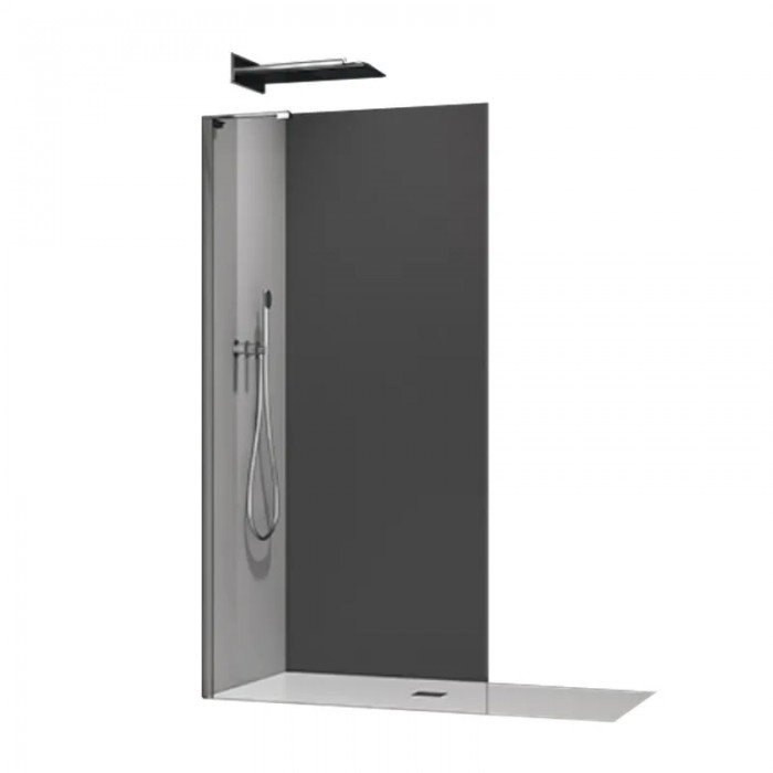 Душевая перегородка Koer SR SP02-100x200-TR-07 Walk-In прозрачное стекло Easy Clean 8мм, графит (KR Душевая перегородка Koer SR SP02-100x200-TR-07 Walk-In прозрачное стекло Easy Clean 8мм, графит (KR