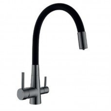 Змішувач для кухні Mixxus SUS-021 GRAPHITE REFL.BLACK з нерж.ст.SUS304 з вих.для пит.води (MI6215)