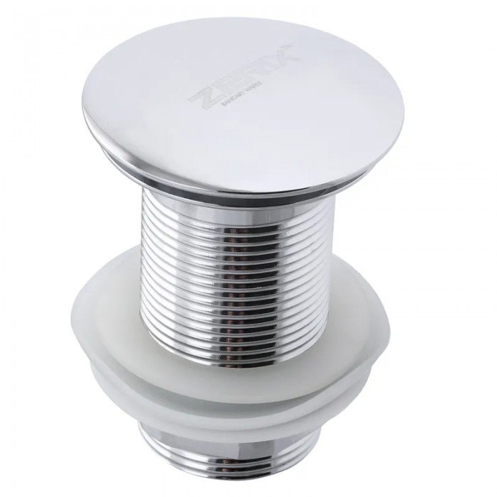 Донний клапан для раковини без переливу Zerix LR65 автоматичний (Click-Clack) (Колір хром) 1 1/4'' (ZX2985)