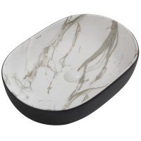 Раковина накладная MIXXUS PREMIUM ELLIPSE-0105 MARBLE-BLACK 600х400х150mm (MP6565) Раковина накладная MIXXUS PREMIUM ELLIPSE-0105 MARBLE-BLACK 600х400х150mm (MP6565)