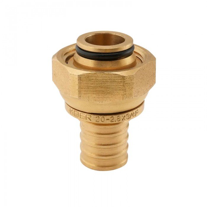 Переходник под евроконус с накидной гайкой Koer KA.A08F-20E - 20(2.8mm) x 3/4"F (KR4870) Переходник под евроконус с накидной гайкой Koer KA.A08F-20E - 20(2.8mm) x 3/4"F (KR4870)