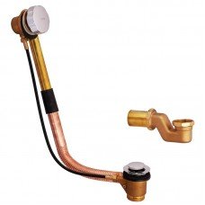 Сифон для ванны Koer BD-02-01 ПОЛУАВТОМАТИЧЕСКИЙ с переливом, без ревизии (Цвет хром) 1 1/2'' (KR51