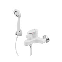 Смеситель для ванны Plamix CEZAR-009 EURO SET White, со шлангом, лейкой и кронштейном (PM0692) Смеситель для ванны Plamix CEZAR-009 EURO SET White, со шлангом, лейкой и кронштейном (PM0692)