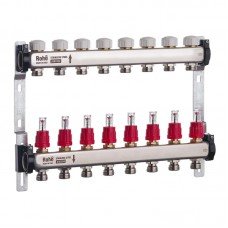 Колектор з витратоміром та термостатичними клапанами Roho R804-08 - 1"х 8 вих. (RO0040)