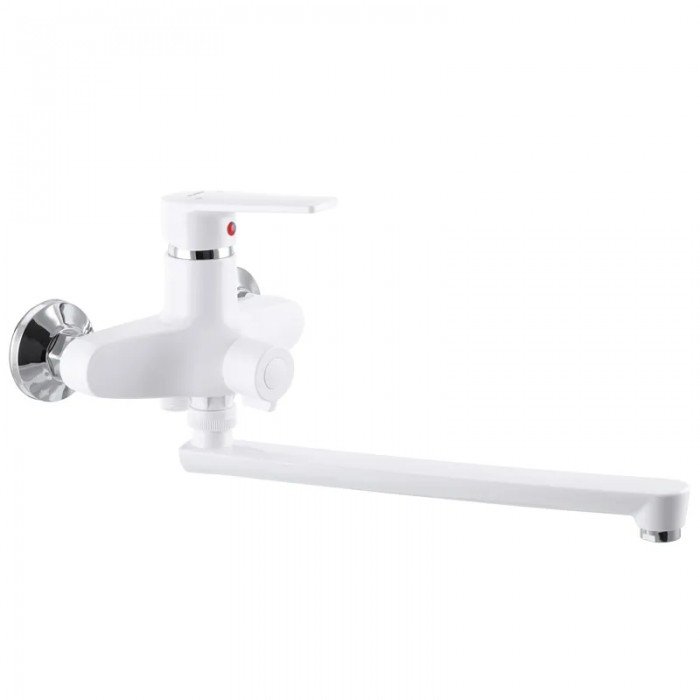 Смеситель для ванны Plamix Oscar-006 Euro Белый (без шланга и лейки) (PM0599) Смеситель для ванны Plamix Oscar-006 Euro Белый (без шланга и лейки) (PM0599)