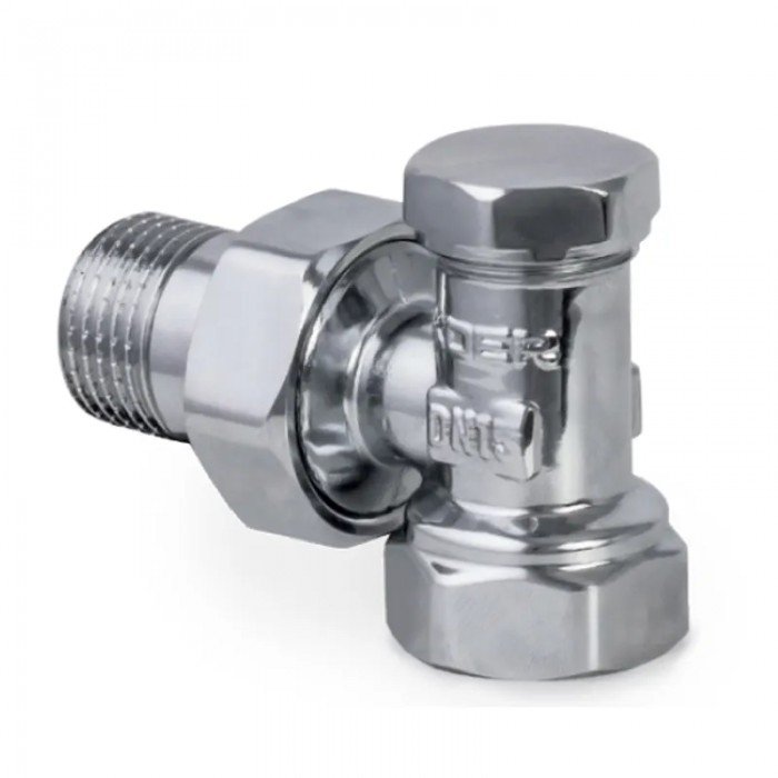 Вентиль радиаторный угловой (хромированный) 1/2x1/2 (Koer KR.902.CHR) (KR2821)