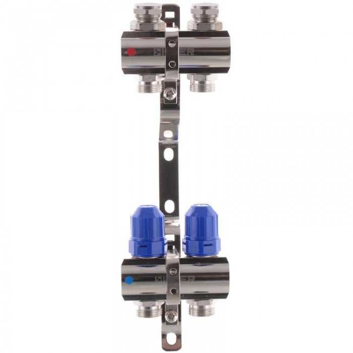Коллекторный блок с термостатическими клапанами Koer KR.1100-02 1”x2 ways (KR2628) Коллекторный блок с термостатическими клапанами Koer KR.1100-02 1”x2 ways (KR2628)