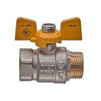 Кран кульовий Nolf classic NFC.722-08-3/4" FM ГШМ YELLOW, ручка "метелик" жовта (NF3130)