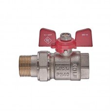 Кран с американкой Nolf classic NFC.921-08-3/4" FM ГШБ, ручка "бабочка" красная (NF3151)