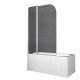 Шторки стеклянные на ванну Koer SR BS03-95x140-TR-01 прозрачное стекло 6мм, хром (KR5402)