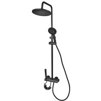 Душевая колонна со смесителем с кнопочным переключателем из алюминия Champion PBD-009-J BLACK, 4 ре