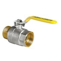 Кран шаровой KOER KR.215.G - 1 1/2" FM ГШВ YELLOW, ручка "рычаг" желтая (KR0126)