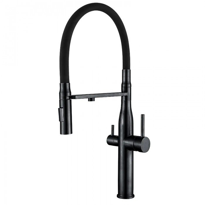 Кухонний змішувач на дві води з гнучким виливом Mixxus VTM-021 Black Refl.Black (MI6089) Кухонний змішувач на дві води з гнучким виливом Mixxus VTM-021 Black Refl.Black (MI6089)