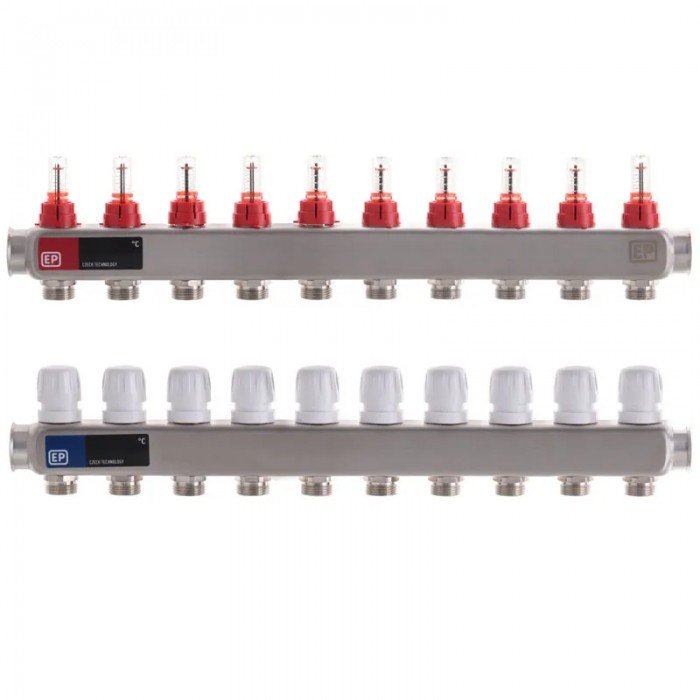 Коллекторный блок с расxодомерами Europroduct EP.S1110-10 1"x10 (EP4986) Коллекторный блок с расxодомерами Europroduct EP.S1110-10 1"x10 (EP4986)