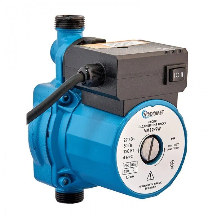 Насос повышения давления Vodomet GRS 12/9W (с гайками, обм. медь) (VO4192) Насос повышения давления Vodomet GRS 12/9W (с гайками, обм. медь) (VO4192)