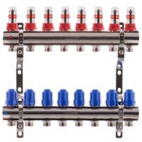 Коллекторный блок с расходомерами Koer KR.1110-08 1”x8 ways (KR2645) Коллекторный блок с расходомерами Koer KR.1110-08 1”x8 ways (KR2645)