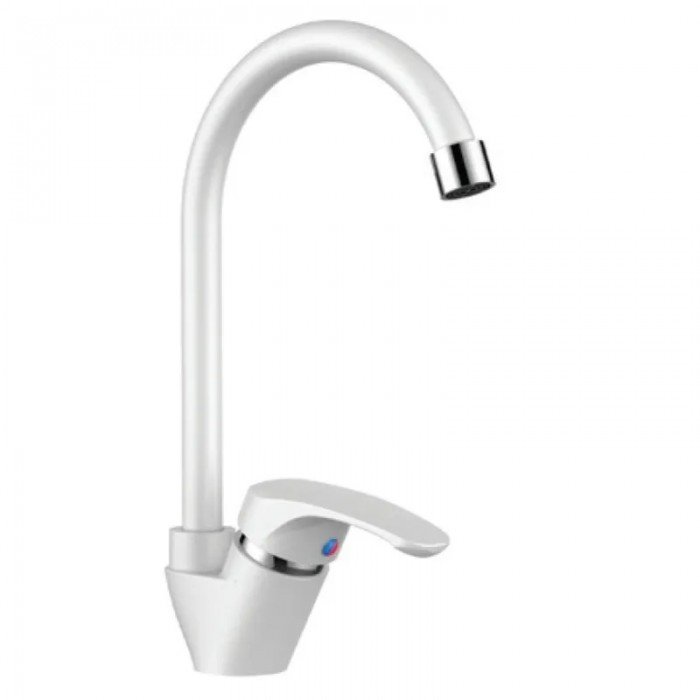 Смеситель для кухни Plamix Afina-011 White (без подвода) (PM0686) Смеситель для кухни Plamix Afina-011 White (без подвода) (PM0686)