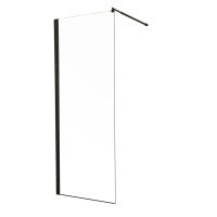 Душевая перегородка Mixxus Premium FLAT SP02-120x200-TR Black Walk-In прозрачное стекло 8мм (MI6857