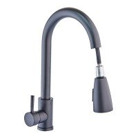 Смеситель для кухни с выдвижной лейкой Champion NEO-014 Black (нерж. сталь) (CH0315) Смеситель для кухни с выдвижной лейкой Champion NEO-014 Black (нерж. сталь) (CH0315)