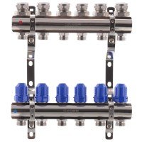 Колекторний блок з термостатичними клапанами Koer KR.1100-06 1"x6 ways (KR2632) Колекторний блок з термостатичними клапанами Koer KR.1100-06 1"x6 ways (KR2632)