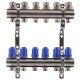 Коллекторный блок с термостатическими клапанами Koer KR.1100-06 1”x6 ways (KR2632) Коллекторный блок с термостатическими клапанами Koer KR.1100-06 1”x6 ways (KR2632)