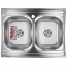 Мийка кухонна Zerix Z8060B-08-180MD Double (micro decor) (ZS0611)