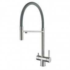 Кухонный смеситель на две воды с гибким изливом Zerix KIT-021 Refl.Gray (нерж. сталь) (ZX4861) Кухонный смеситель на две воды с гибким изливом Zerix KIT-021 Refl.Gray (нерж. сталь) (ZX4861)