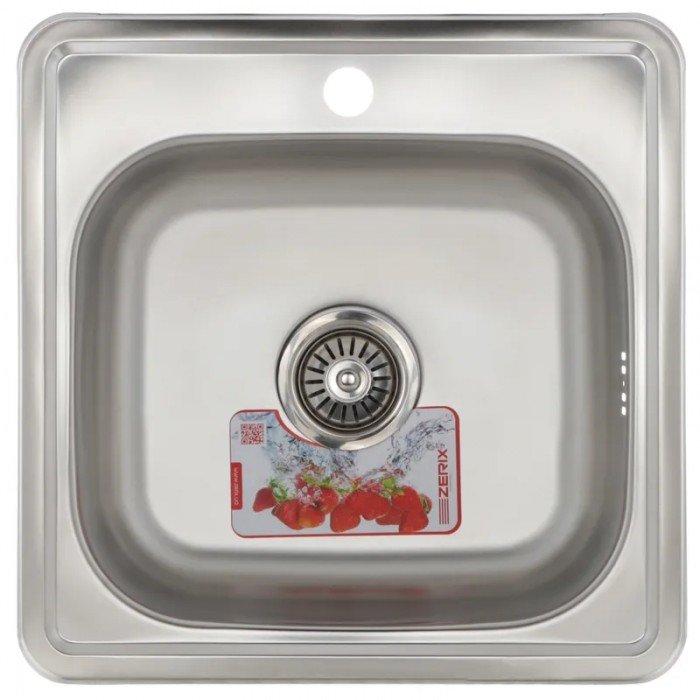 Мойка кухонная Zerix Z4848-06-160E (Satin) (ZM0557) Мойка кухонная Zerix Z4848-06-160E (Satin) (ZM0557)