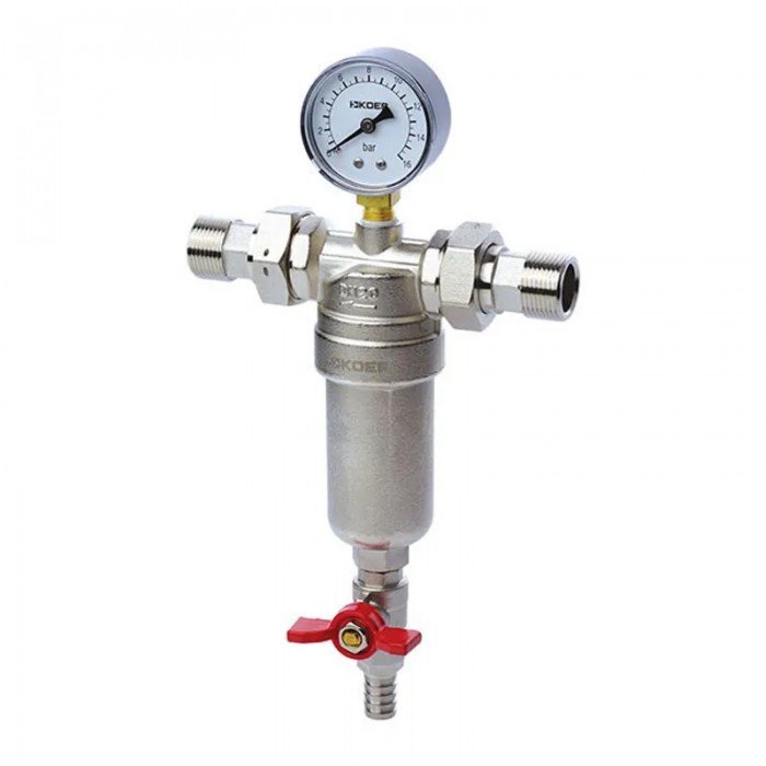 Фільтр самоочисний з манометром 1/2 '' Koer KR.1250 (KR2656) Фільтр самоочисний з манометром 1/2 '' Koer KR.1250 (KR2656)
