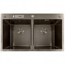 Мийка з нержавіючої сталі MIXXUS MH8350-DK NANO-BLACK (3.0/0.8) колір графіт (MI7053)