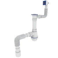 Сифон для кухні Zerix SK-04-А 1 1/2"x40 з різьбовим випуском та прямим переливом (ZX5086)