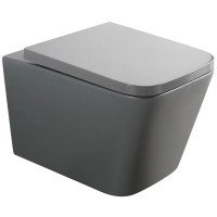 Унитаз подвесной Mixxus Premium QUADRO-0305-R GRAY 510x350x345mm система смыва RIMLESS (MP6656)