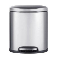 Відро для сміття з плавним закриттям овальне Mixxus Premium Topper-TC0205 SS Color 5л колір нержавійка Відро для сміття з плавним закриттям овальне Mixxus Premium Topper-TC0205 SS Color 5л колір нержавійка