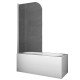 Шторки стеклянные на ванну Koer SR BS01-80x140-TR-01 прозрачное стекло 6мм, хром (KR5400)