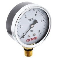 Манометр радиальный KOER KM.610R D 63мм (0-10 bar) 1/4''-1/2'' (KR2902)