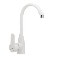 Смеситель для кухни Plamix Mario-011 белый (без подводки) (PM0015) Смеситель для кухни Plamix Mario-011 белый (без подводки) (PM0015)