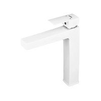 Змішувач для умивальника Plamix Kubus-001 HIGH SET White (з підведенням) (PM0672) Змішувач для умивальника Plamix Kubus-001 HIGH SET White (з підведенням) (PM0672)
