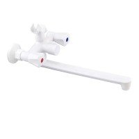 Смеситель для ванны Plamix Omega-140 Euro White (без шланга и лейки) (PM0648) Смеситель для ванны Plamix Omega-140 Euro White (без шланга и лейки) (PM0648)